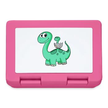 Dinosaurier mit Baby Dinosaurier - Brotdose - Pink - Vorne