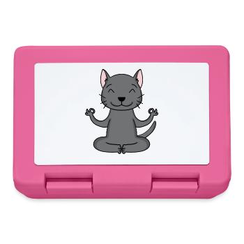 Yoga Cat Cat Owner Korat - Lunchbox - pink - Front
