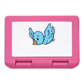 Vogel Blau - Brotdose - Pink - Vorne
