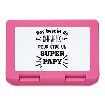 Pas besoin de cheveux pour être un Super Papy - Boîte à goûter - rose - Devant