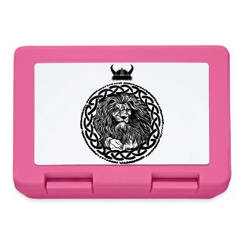 Viking lion head - Lunchbox - pink - Front