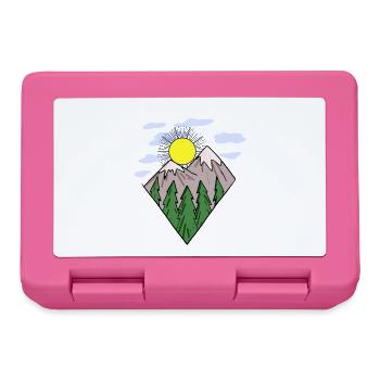 Mountain Mountains Mountain Peaks - Lunchbox - pink - Front