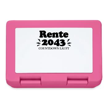 Rente 2043 Ruhestand Rentner Renteneintritt - Brotdose - Pink - Vorne