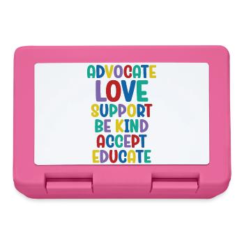 Advocate Love Support Accept Be Kind - Lunchbox - pink - Front