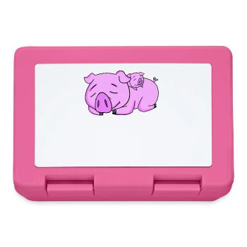 Cochon avec bébé cochon - Boîte à goûter - rose - Devant