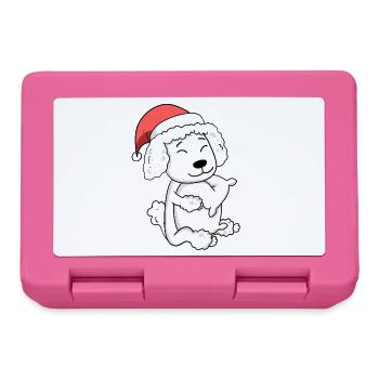 Poodle Dog Christmas Sleep Tired - Lunchbox - pink - Front