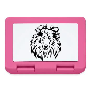 Collie Kopf - Brotdose - Pink - Vorne