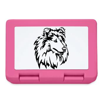 Collie Kopf - Brotdose - Pink - Vorne