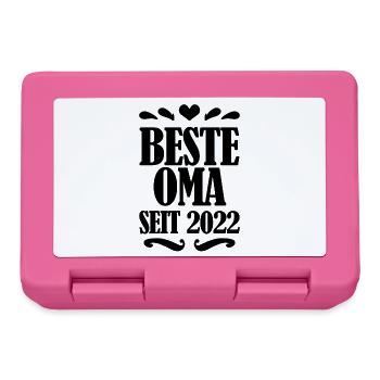 Beste Oma seit 2022 - Brotdose - Pink - Vorne