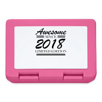 2018 - Jahrgang 2018 - Geburtsjahr 2018 - Brotdose - Pink - Vorne