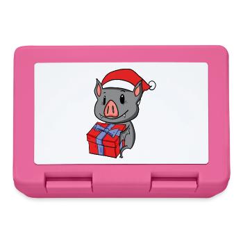 Christmas Bat Baby with Gift - Lunchbox - pink - Front