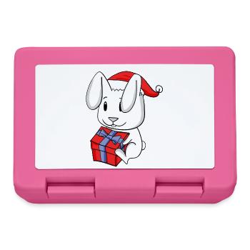 Christmas Baby with Gift - Rabbit - Lunchbox - pink - Front