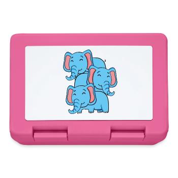 Cute Elephants - Elephant - Lunchbox - pink - Front