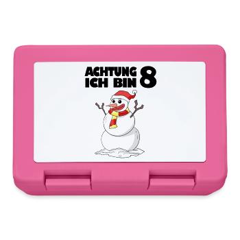 8.Geburtstag 8 Jahre alt Schneemann Geschenk - Brotdose - Pink - Vorne