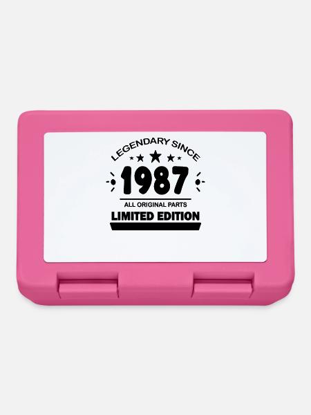 Baujahr 1987 - Jahrgang 1987 - Brotdose - Pink