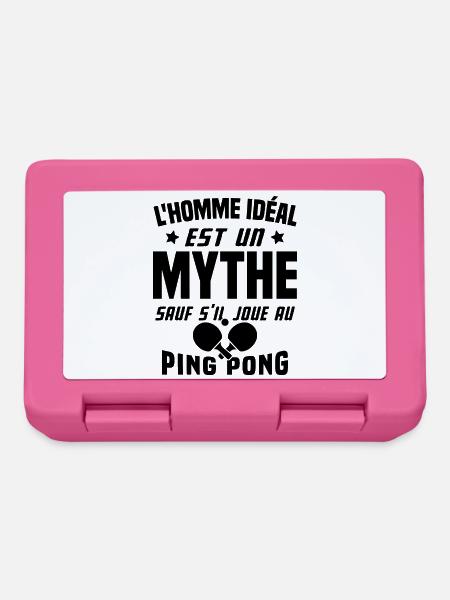 L'homme idéal est un mythe - Cadeau Ping pong - Boîte à goûter - rose