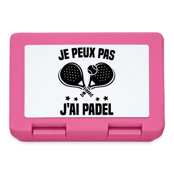 Je Peux Pas J'Ai Padel Joueur De Padel Padeliste - Boîte à goûter - rose - Devant