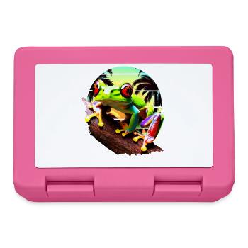 Red Eyed Tree Frog Sunset - Lunchbox - pink - Front