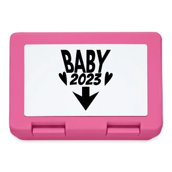 Bébé 2023 - Naissance Enceinte 2023 Grossesse - Boîte à goûter - rose - Devant