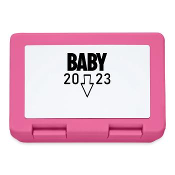 Bébé 2023 - Naissance Enceinte 2023 Grossesse - Boîte à goûter - rose - Devant