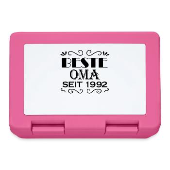 Beste Oma seit 1992 - Geschenk für die beste Oma - Brotdose - Pink - Vorne