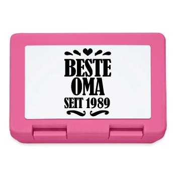 Beste Oma seit 1989 - Geschenk für die beste Oma - Brotdose - Pink - Vorne
