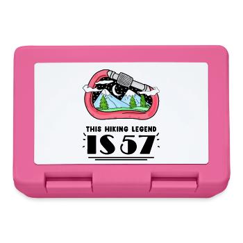 57. Geburtstag Wanderer 57 Jahre alt Berg Wandern - Brotdose - Pink - Vorne