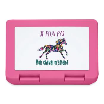 Je peux pas mon cheval m'attend - florale poney - Boîte à goûter - rose - Devant
