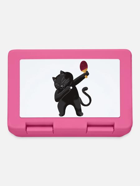 Table Tennis Katze Pingpong Outfit Cat Tischtennis - Brotdose - Pink