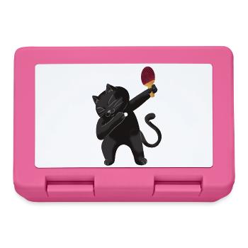 Table Tennis Katze Pingpong Outfit Cat Tischtennis - Boîte à goûter - rose - Devant