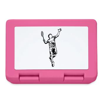Funny badminton player - Lunchbox - pink - Front