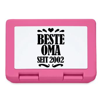 Beste Oma seit 2002 - Geschenk für die beste Oma - Brotdose - Pink - Vorne