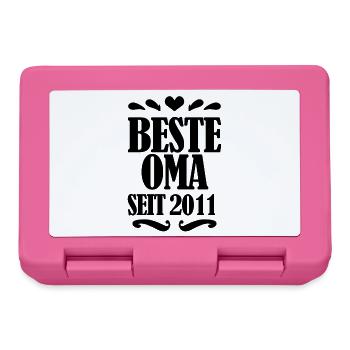 Beste Oma seit 2011 - Geschenk für die beste Oma - Brotdose - Pink - Vorne