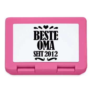 Beste Oma seit 2012 - Geschenk für die beste Oma - Brotdose - Pink - Vorne