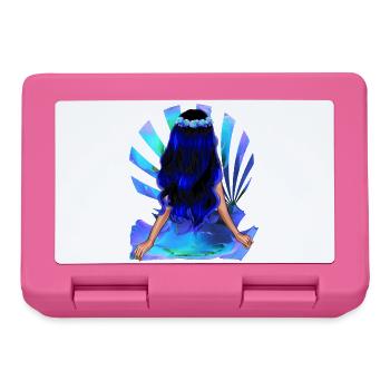 Fleur Enfant Noir Bleu Cheveux Rose Fille - Boîte à goûter - rose - Devant