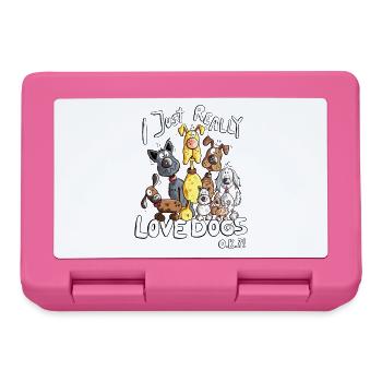Hunde Hundehaufen Hund I Just Really Love Dogs - Brotdose - Pink - Vorne