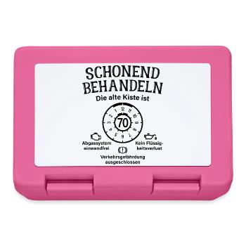 70. Geburtstag Alte Kiste 70 Schonend Behandeln - Brotdose - Pink - Vorne