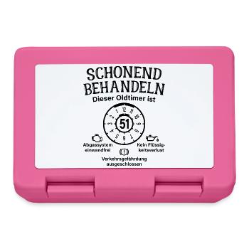 51. Geburtstag Schonend Behandeln Oldtimer Ist 51 - Brotdose - Pink - Vorne