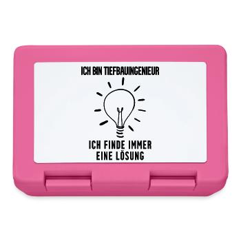 Tiefbauingenieur Geschenk - Brotdose - Pink - Vorne
