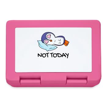 Not Today Penguin Lazy Gift Sleep Sleep - Lunchbox - pink - Front
