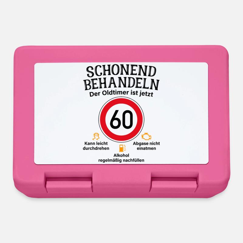 60. Geburtstag Schonend Behandeln Oldtimer Ist 60 - Brotdose - Pink