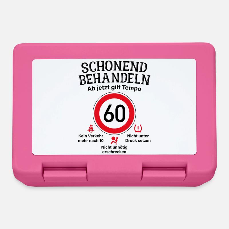 60. Geburtstag Schonend Behandeln 60 Tempolimit 60 - Brotdose - Pink