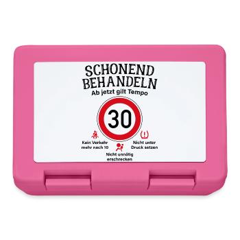 30. Geburtstag Schonend Behandeln 30 Tempolimit 30 - Brotdose - Pink - Vorne