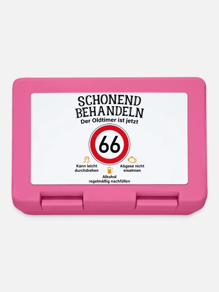 66. Geburtstag Schonend Behandeln Oldtimer Ist 66 - Brotdose - Pink