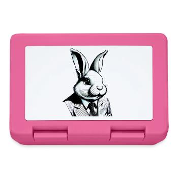 lapin de Pâques élégant avec costume et cravate - Boîte à goûter - rose - Devant