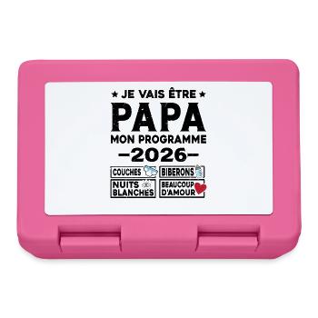 Je vais être papa mon programme en 2026 - Boîte à goûter - rose - Devant