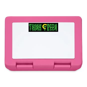 Think Green Leaf Pattern Logo - Lunchbox - pink - Front