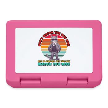 Don't watch the sun rise - black humor cat - meme - Lunchbox - pink - Front