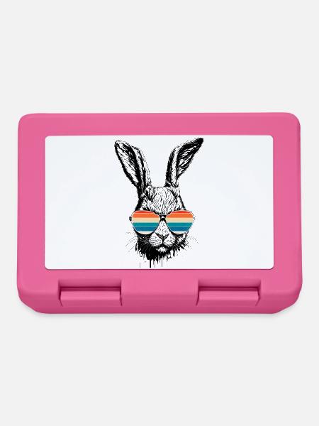 Retro Hase Mit Sonnenbrille Ostern Kaninchen Ohren - Brotdose - Pink