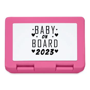 Bébé 2023 - Naissance Enceinte 2023 Grossesse - Boîte à goûter - rose - Devant